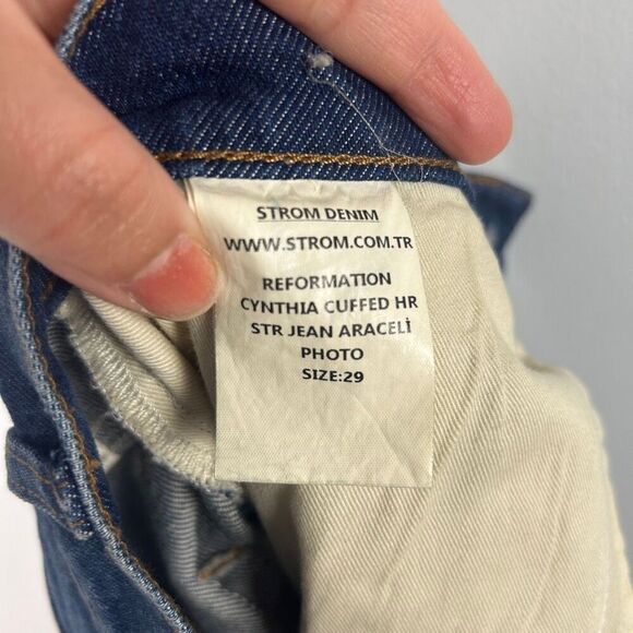 Reformation Cynthia Cuffed High Rise Straight Jeans - Picture 7 of 8